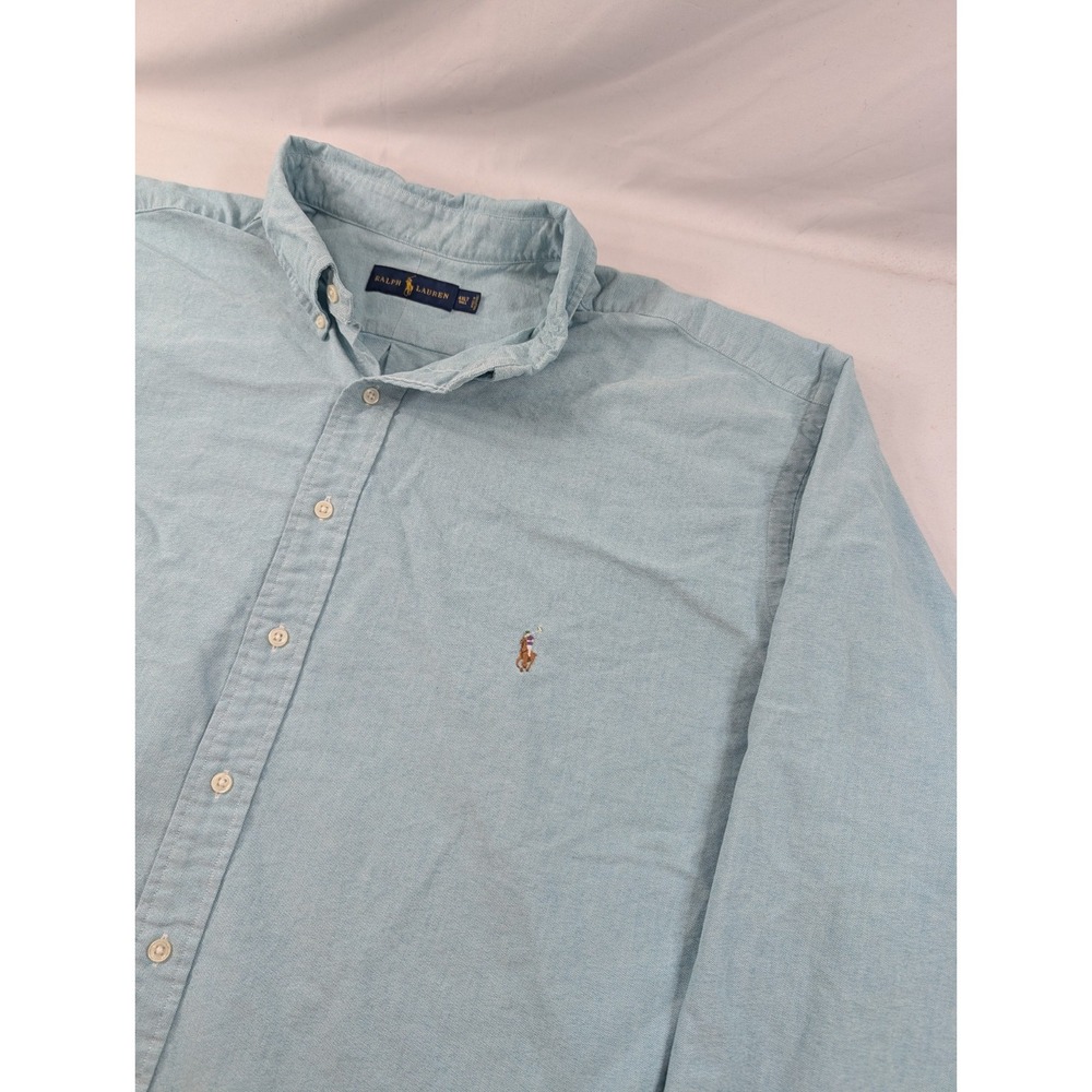 Polo Ralph Lauren Oxford Shirt Mens 4XLT Blue Teal Classic Fit Button Up Pony